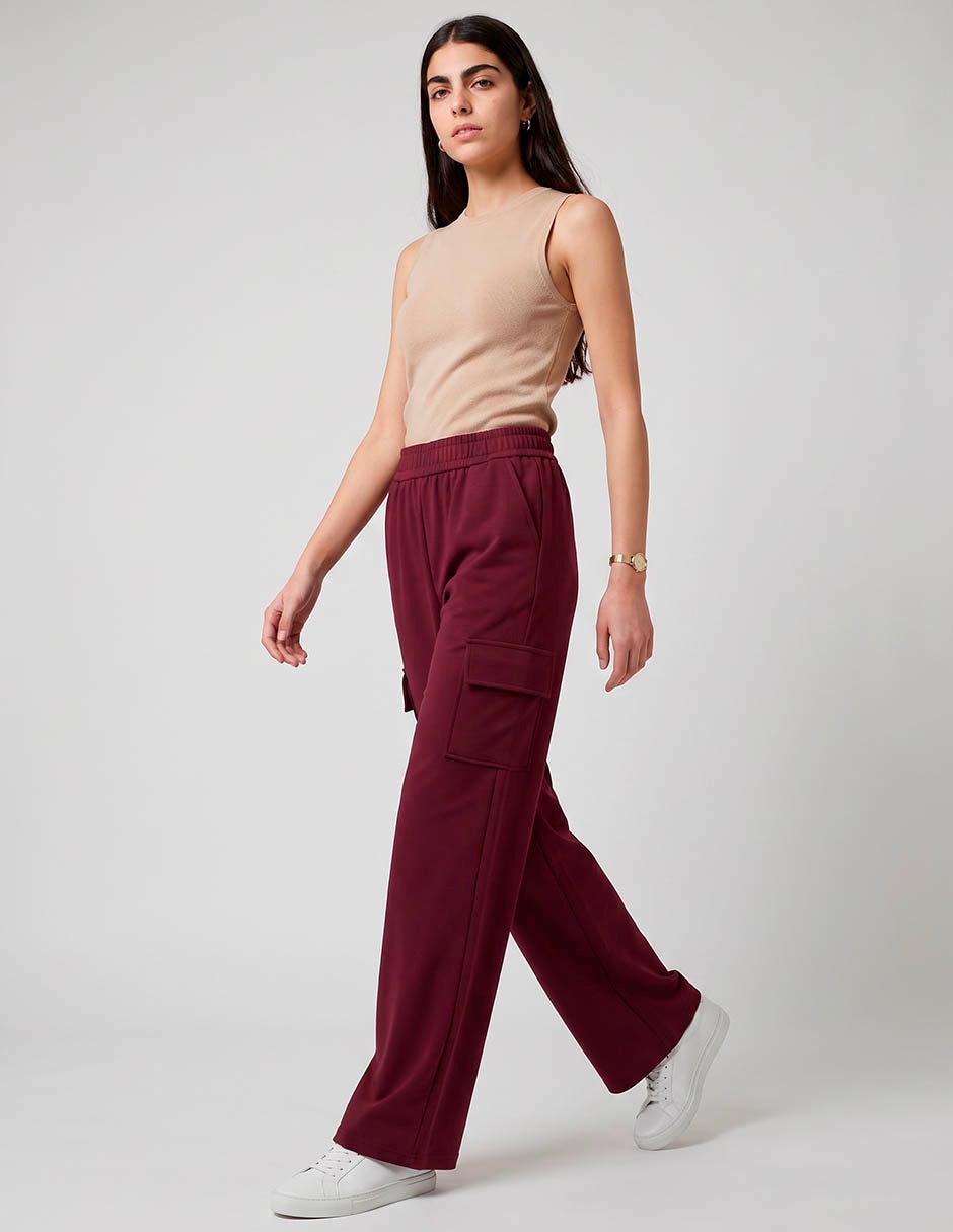 Pants regular con elástico para mujer 3