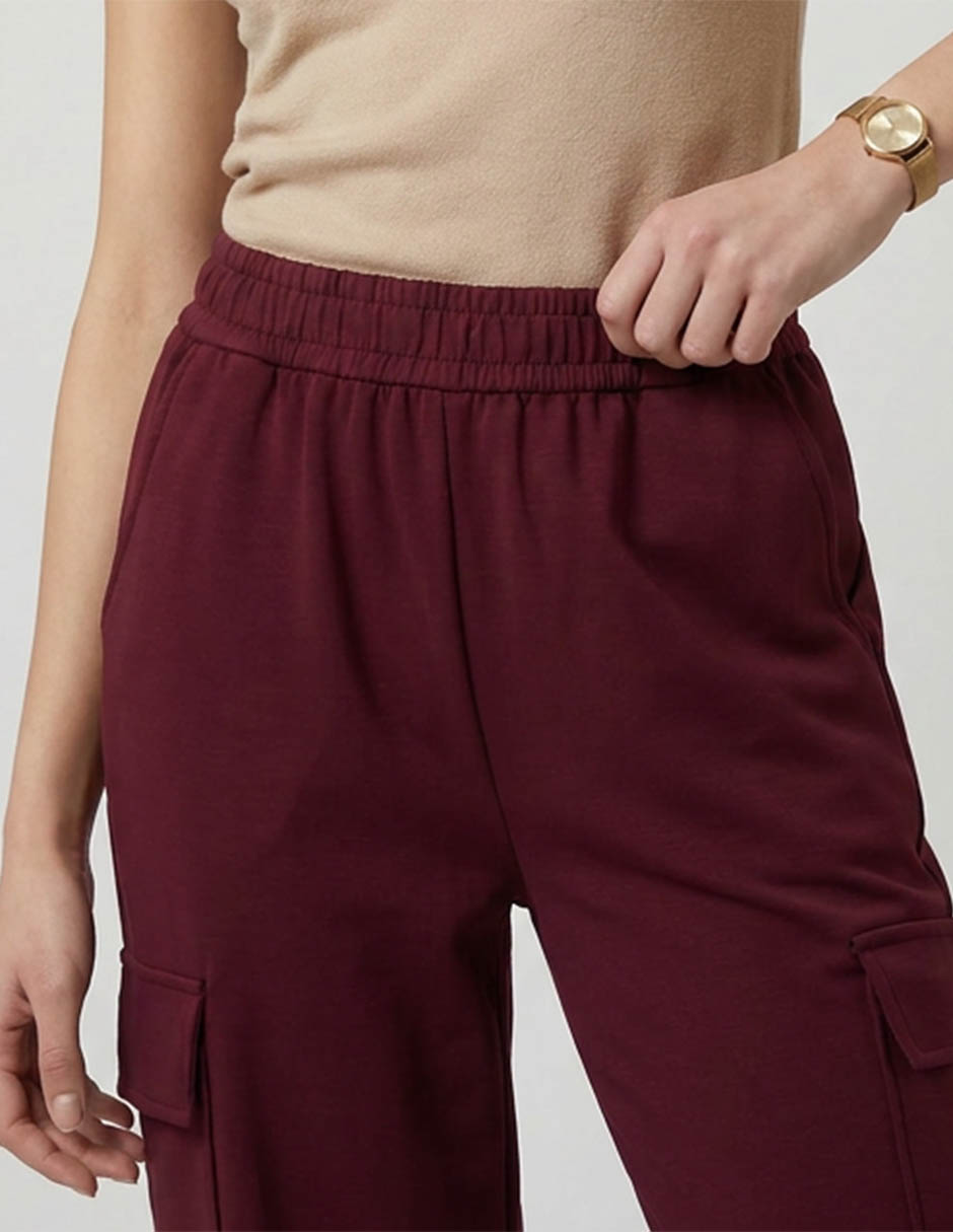 Pants regular con elástico para mujer 4