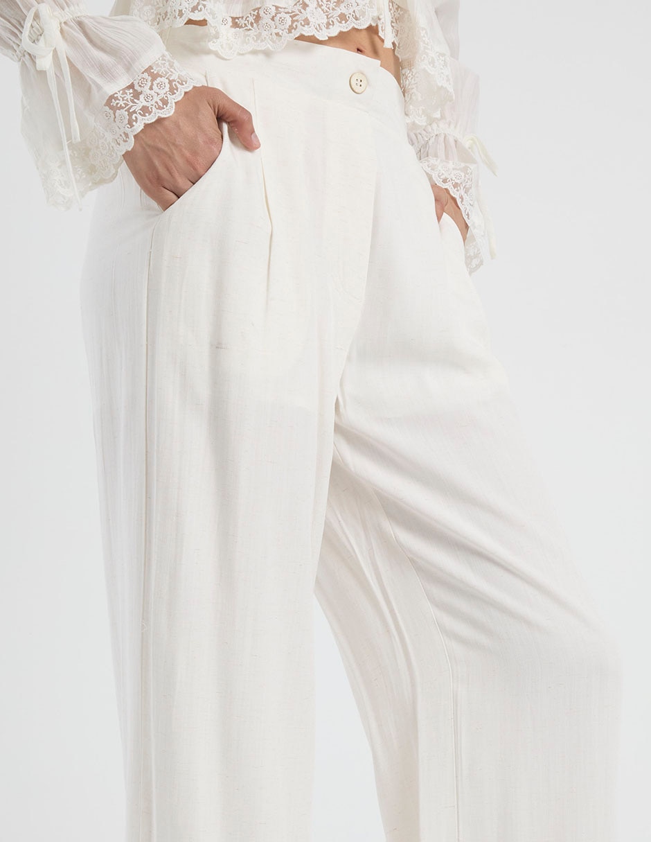 Pantalón regular wide leg para mujer 5
