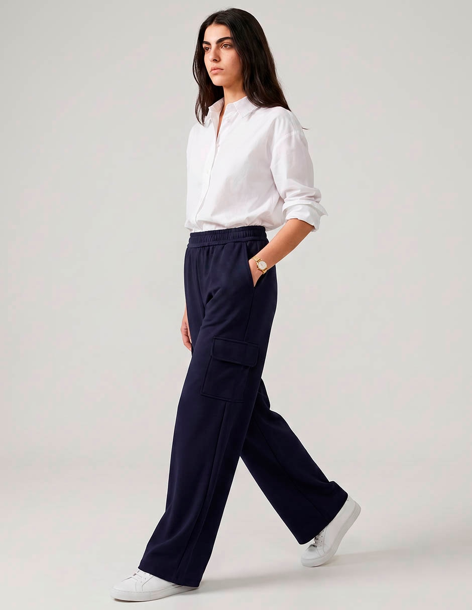 Pants regular con elástico para mujer Pants regular con elástico para mujer