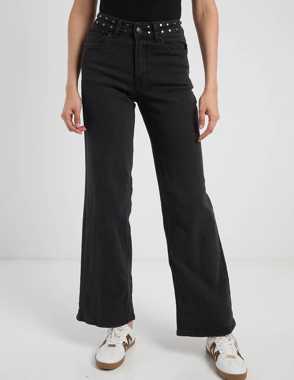Jeans regular wide leg cadera para mujer