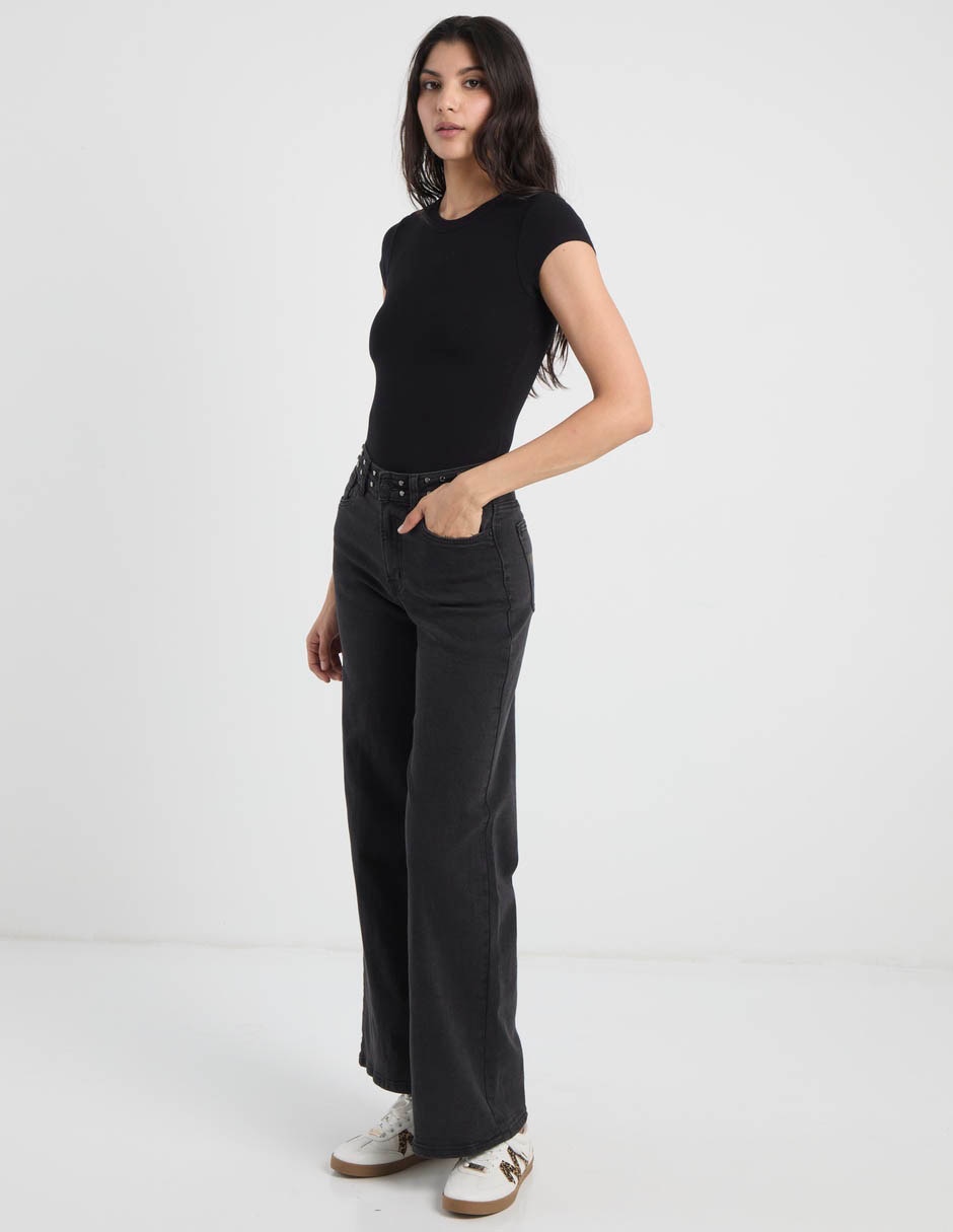 Jeans regular wide leg cadera para mujer 3