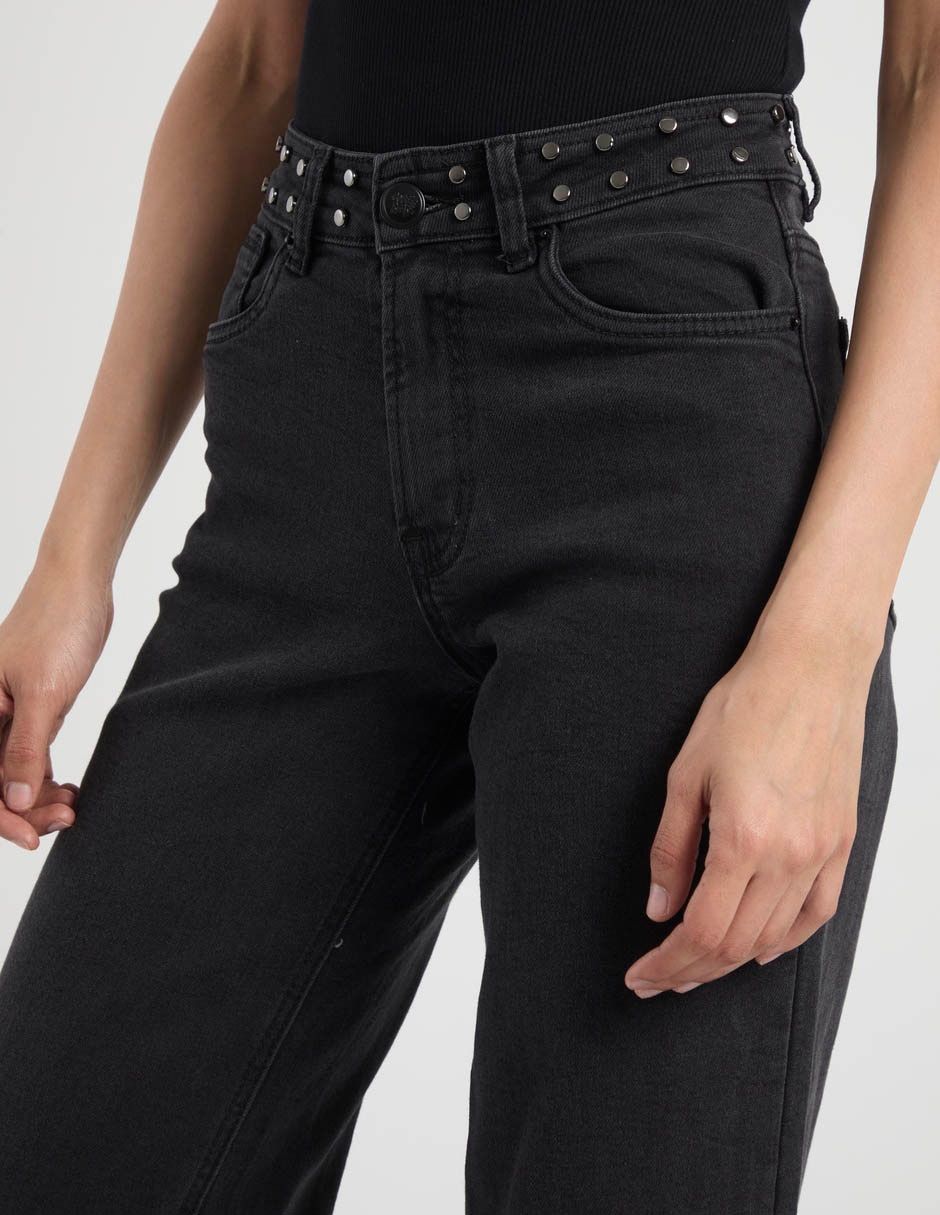 Jeans regular wide leg cadera para mujer 4