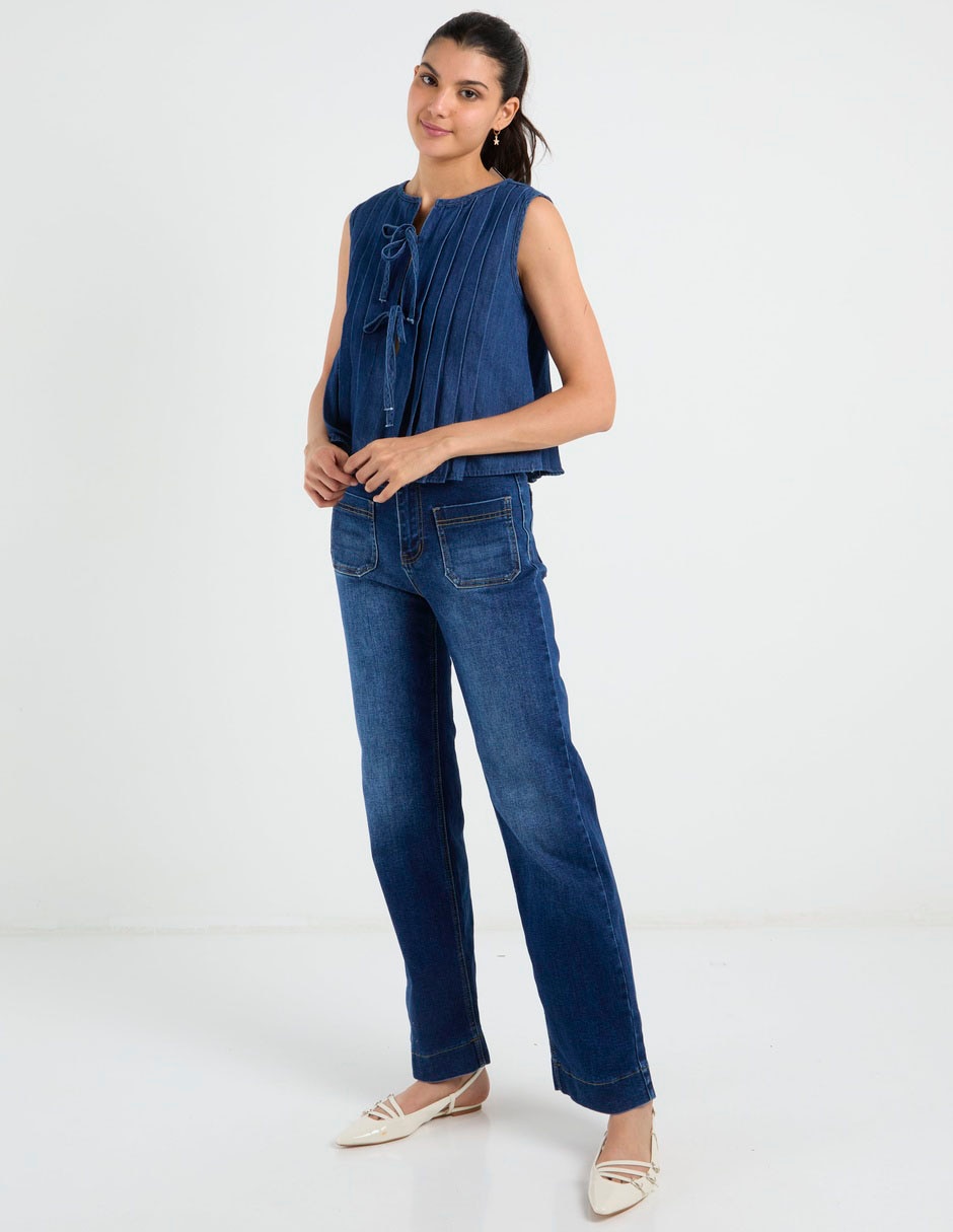 "jeans/jegging/jeans jogger" regular straight cadera coffee bean "para mujer" 3