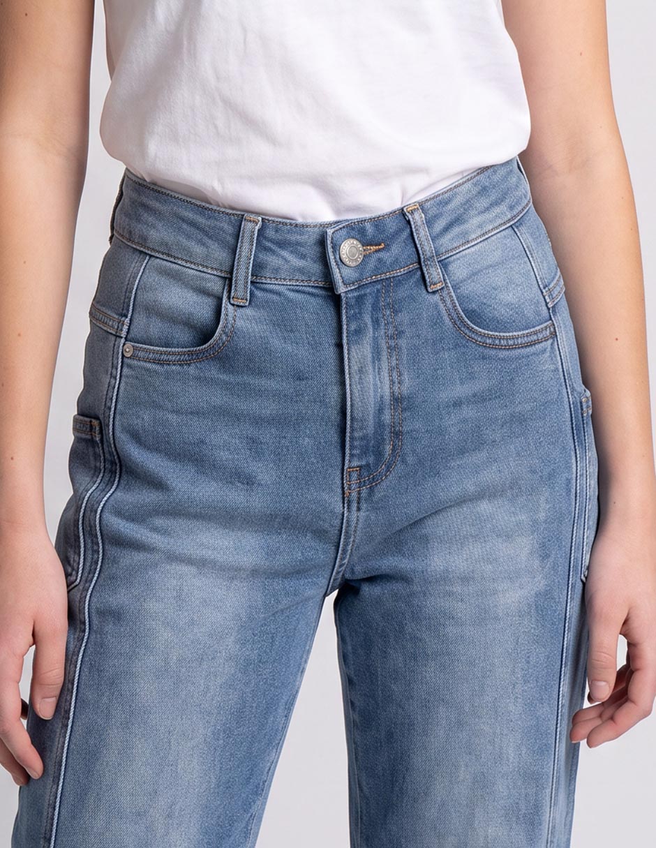 Jeans straight cadera para mujer 4
