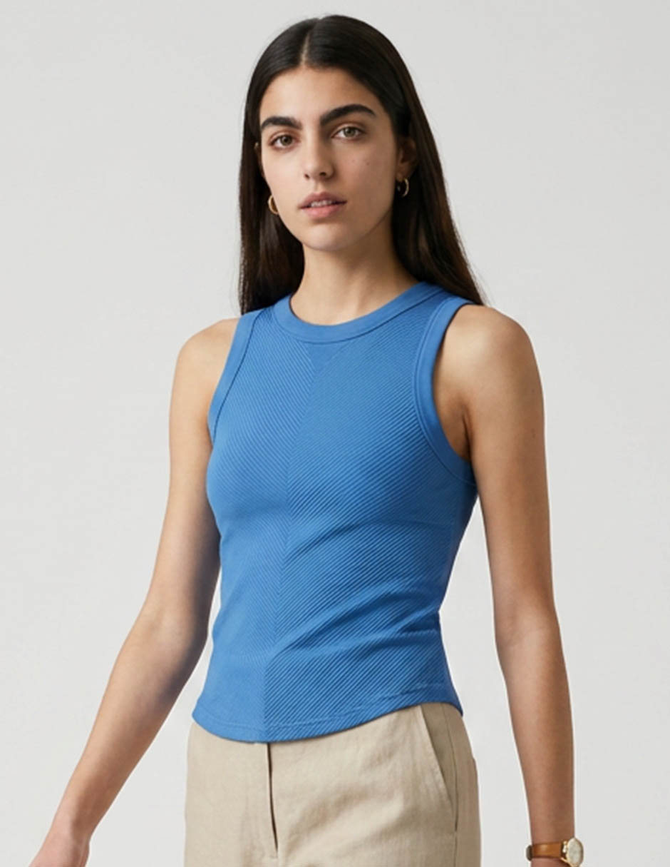 Top cuello redondo tirante ancho