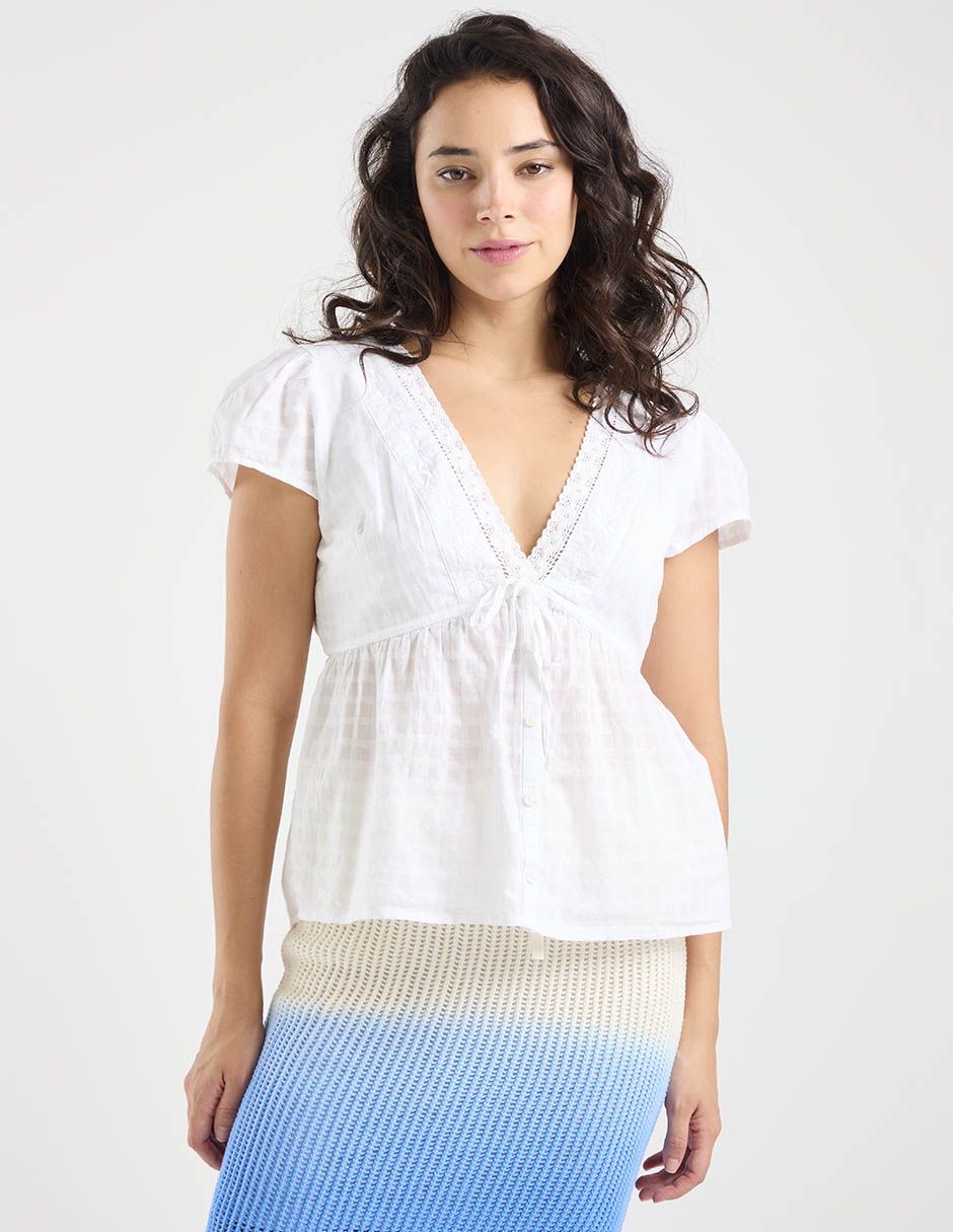 Blusa manga corta para mujer