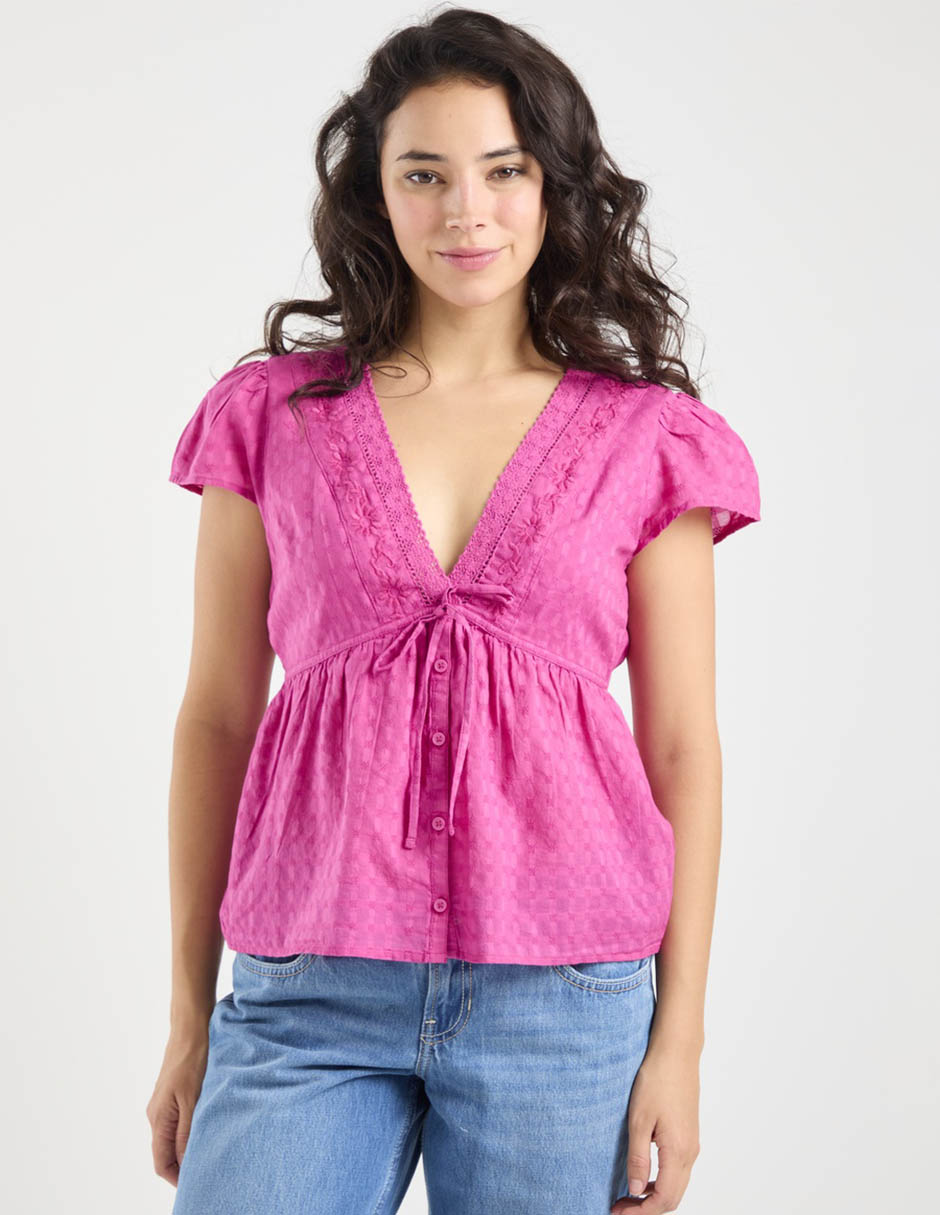 Blusa manga corta para mujer