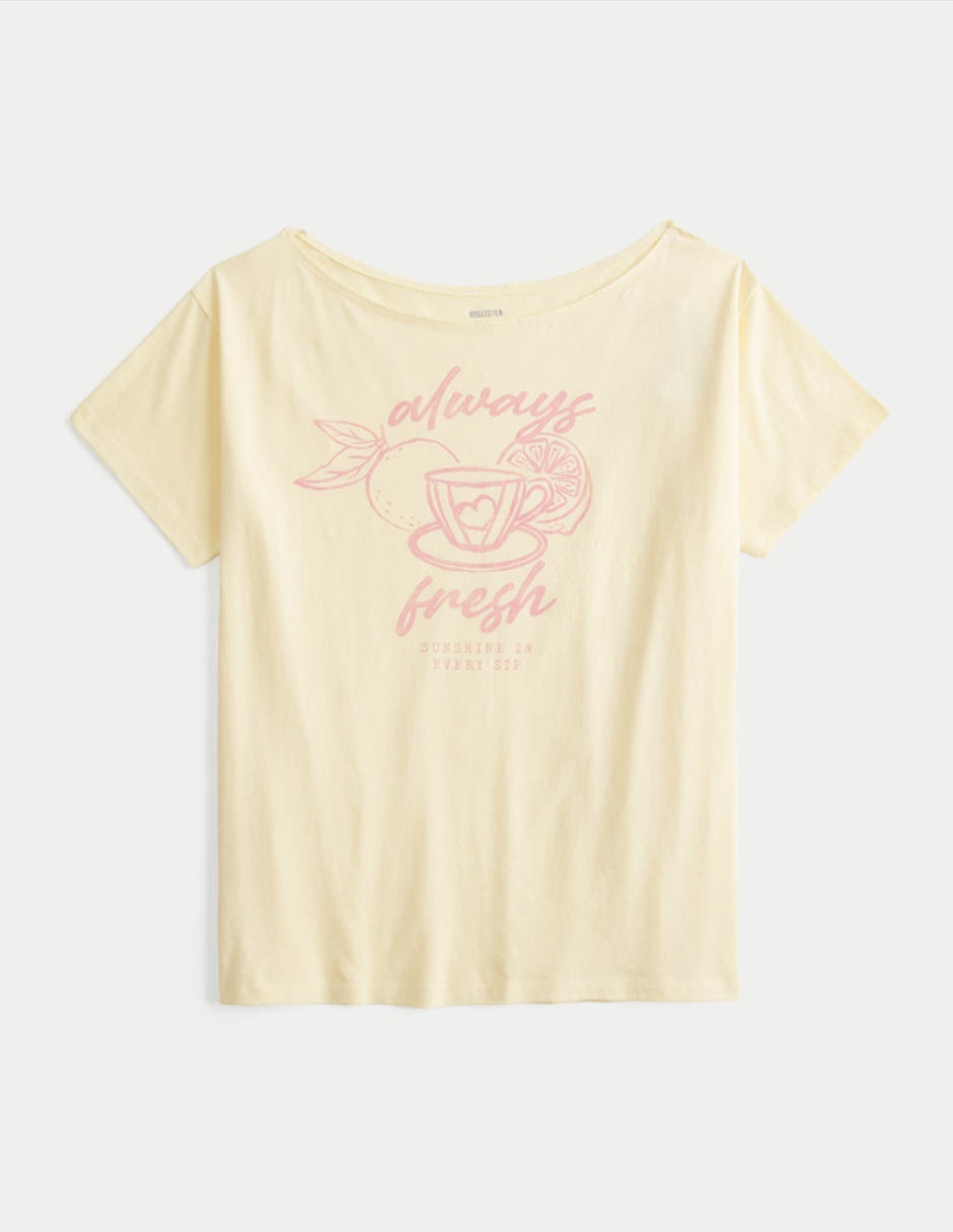 Playera manga corta cuello ojal para mujer