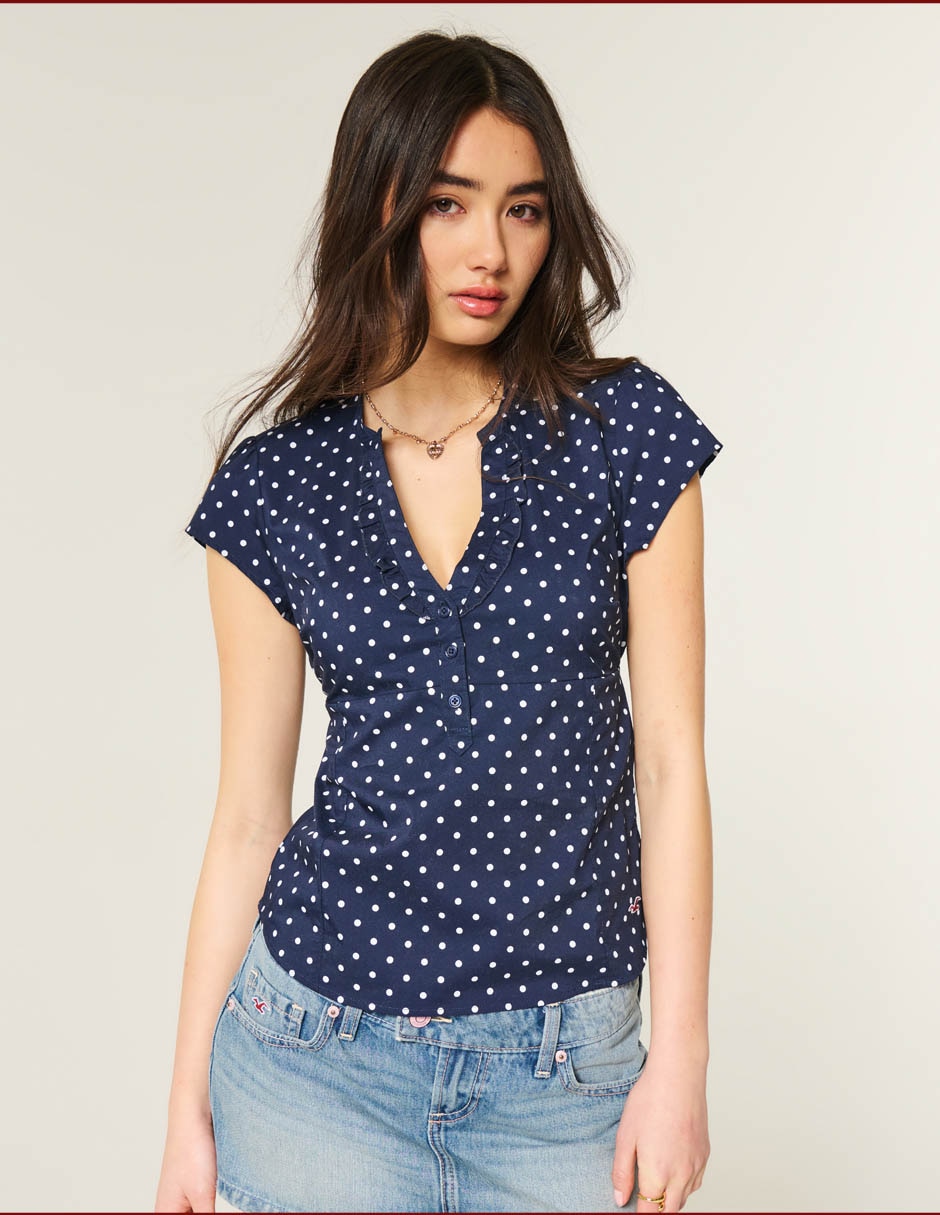 Blusa Hollister manga corta para mujer