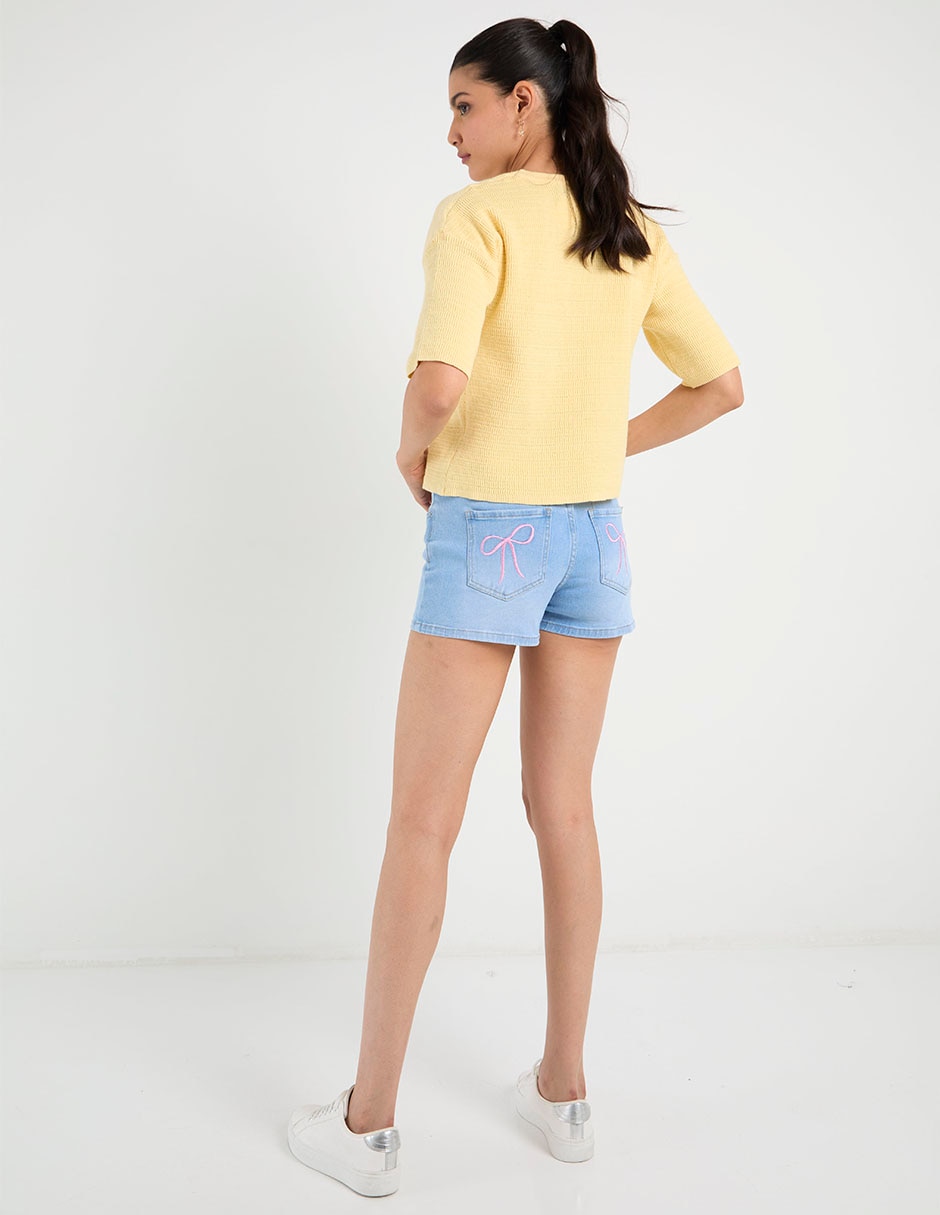 Short Coffee Bean de mezclilla para mujer