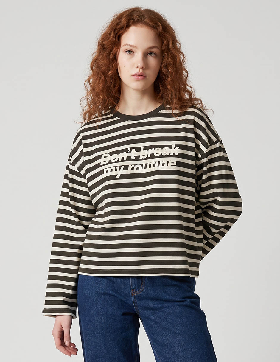 Playera manga larga cuello redondo mujer Playera manga larga cuello redondo mujer