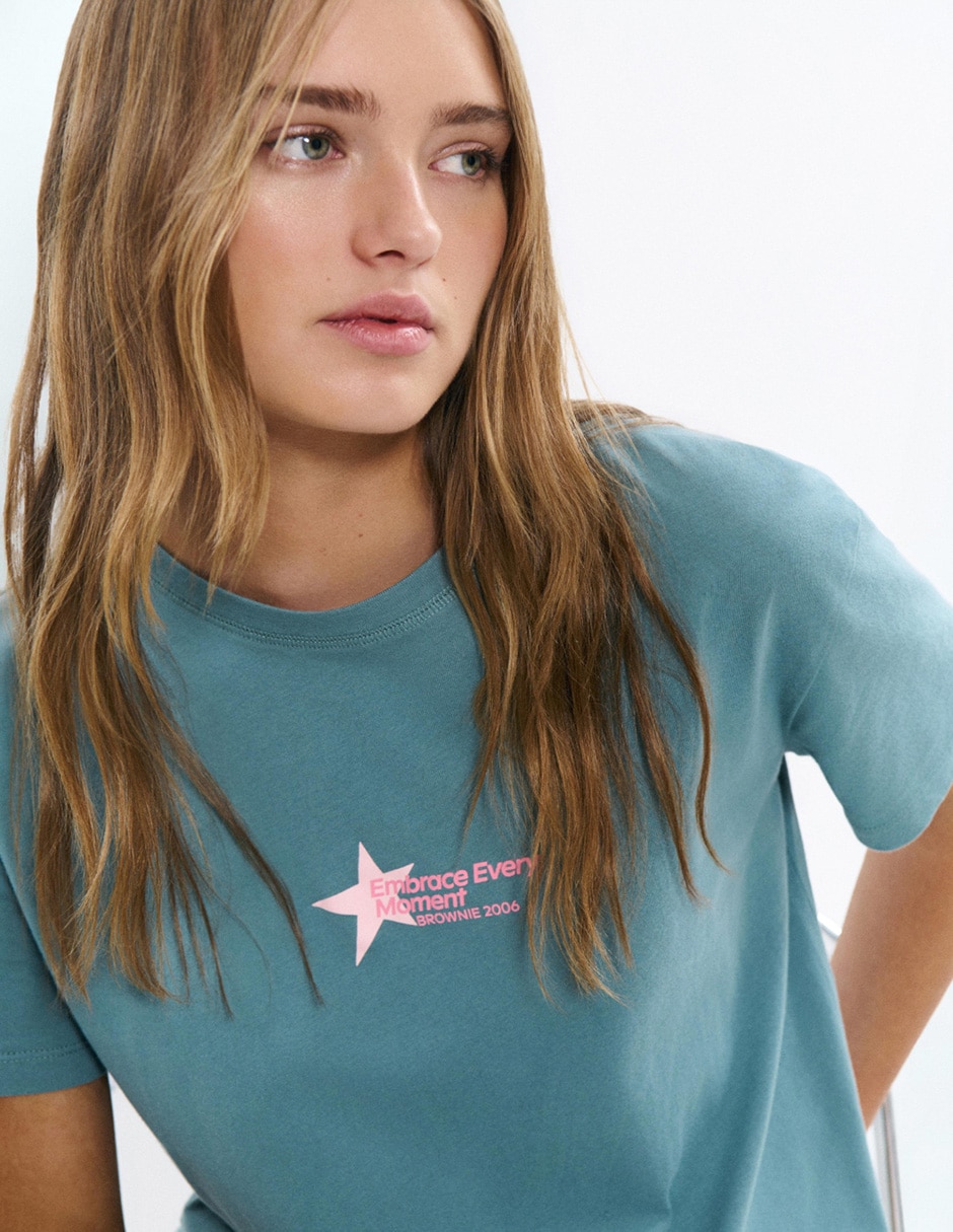 Playera manga corta cuello redondo para mujer 2