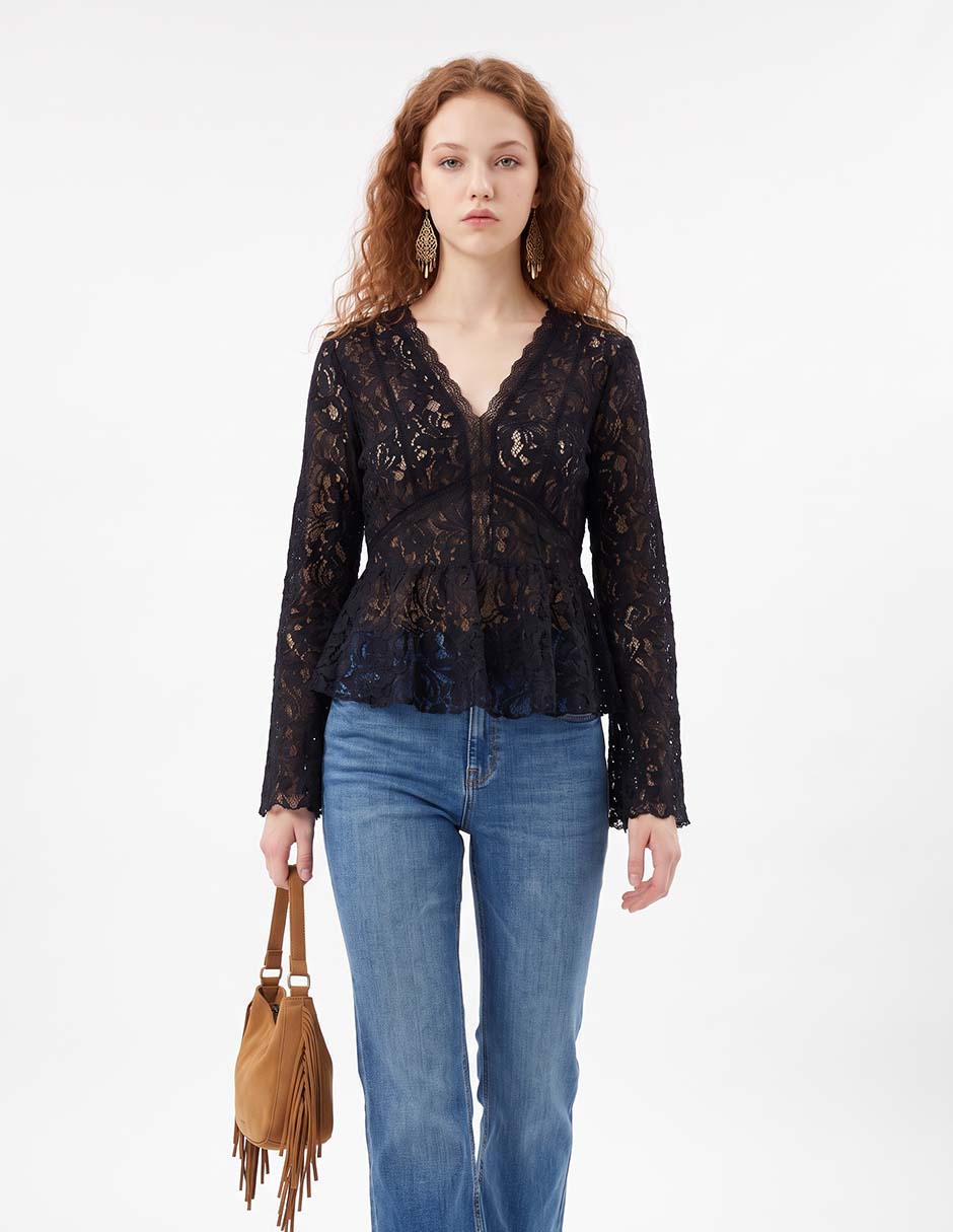 Blusa manga larga para mujer
