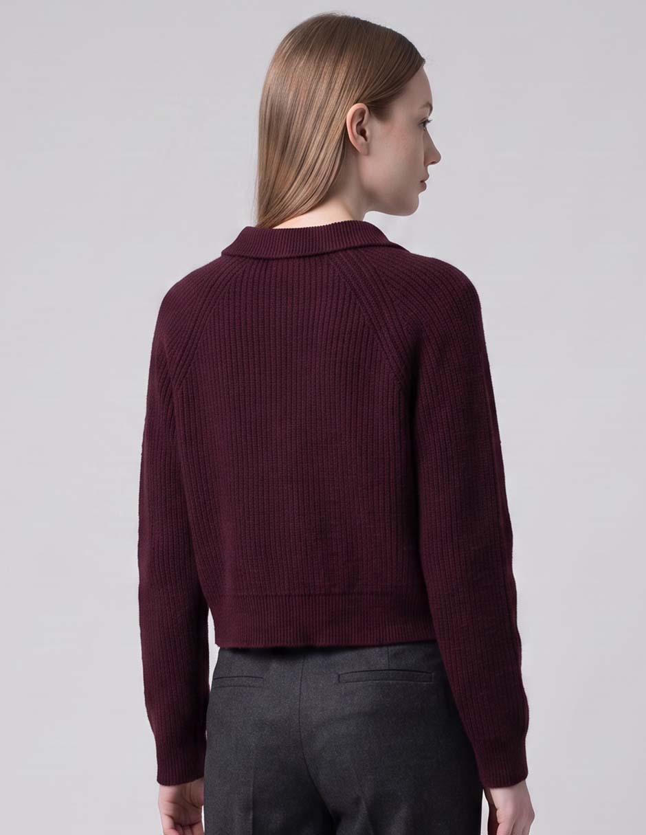 Suéter cuello polo para mujer
