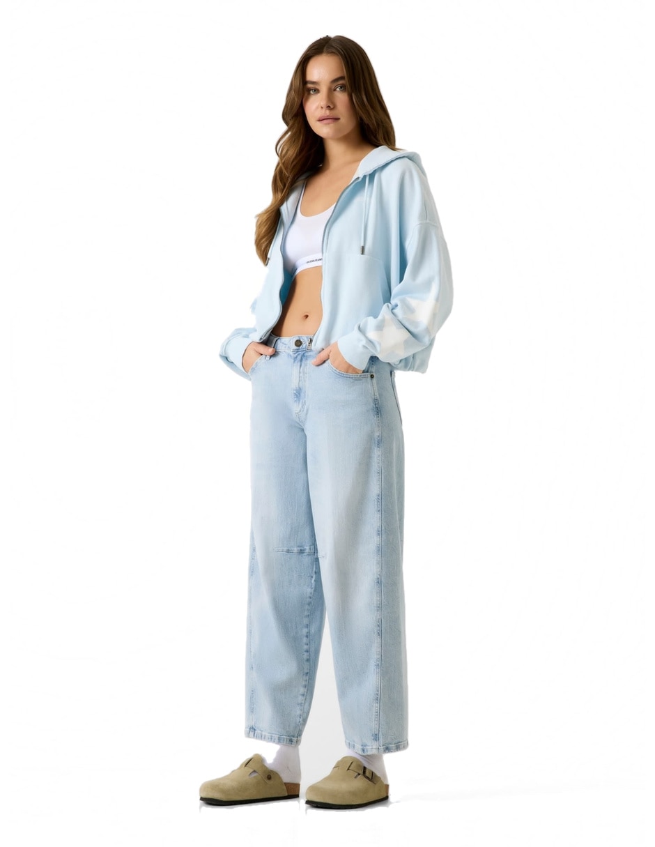 Jeans barrel guess a la cintura para mujer 4