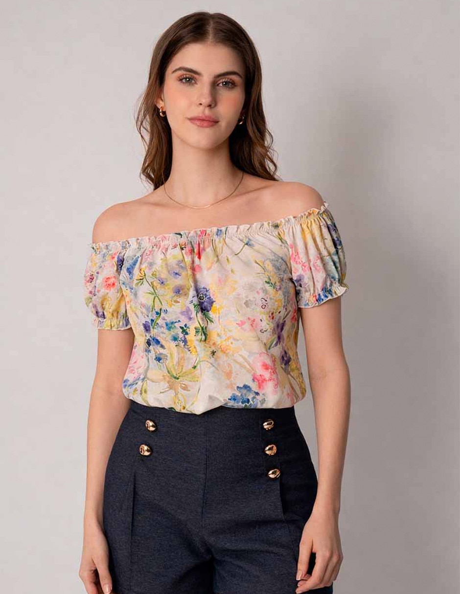 Blusa manga corta para mujer