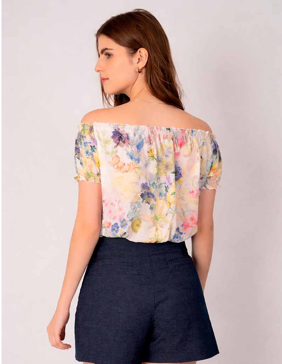 Blusa manga corta para mujer