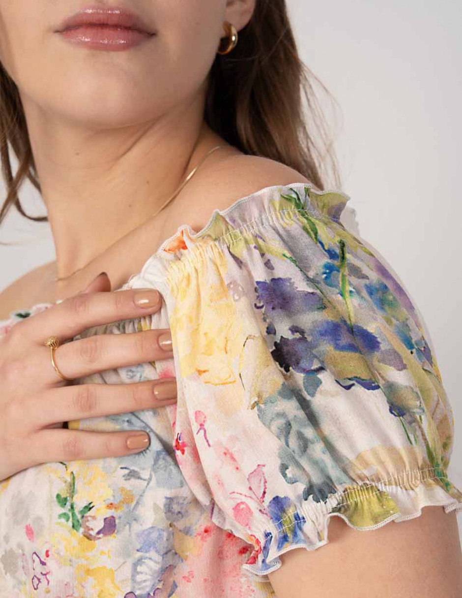 Blusa manga corta para mujer