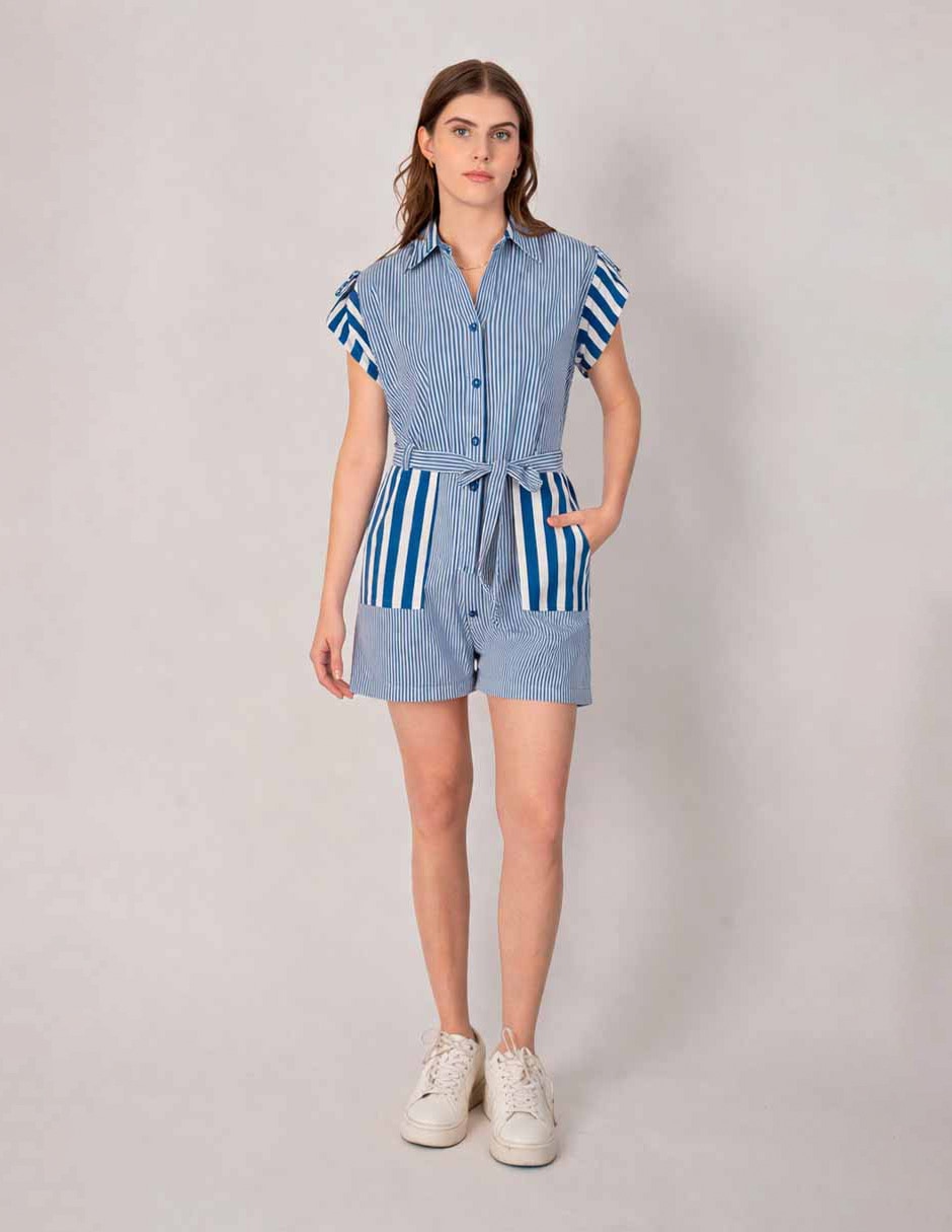 Jumpsuit casual estampado a rayas para mujer