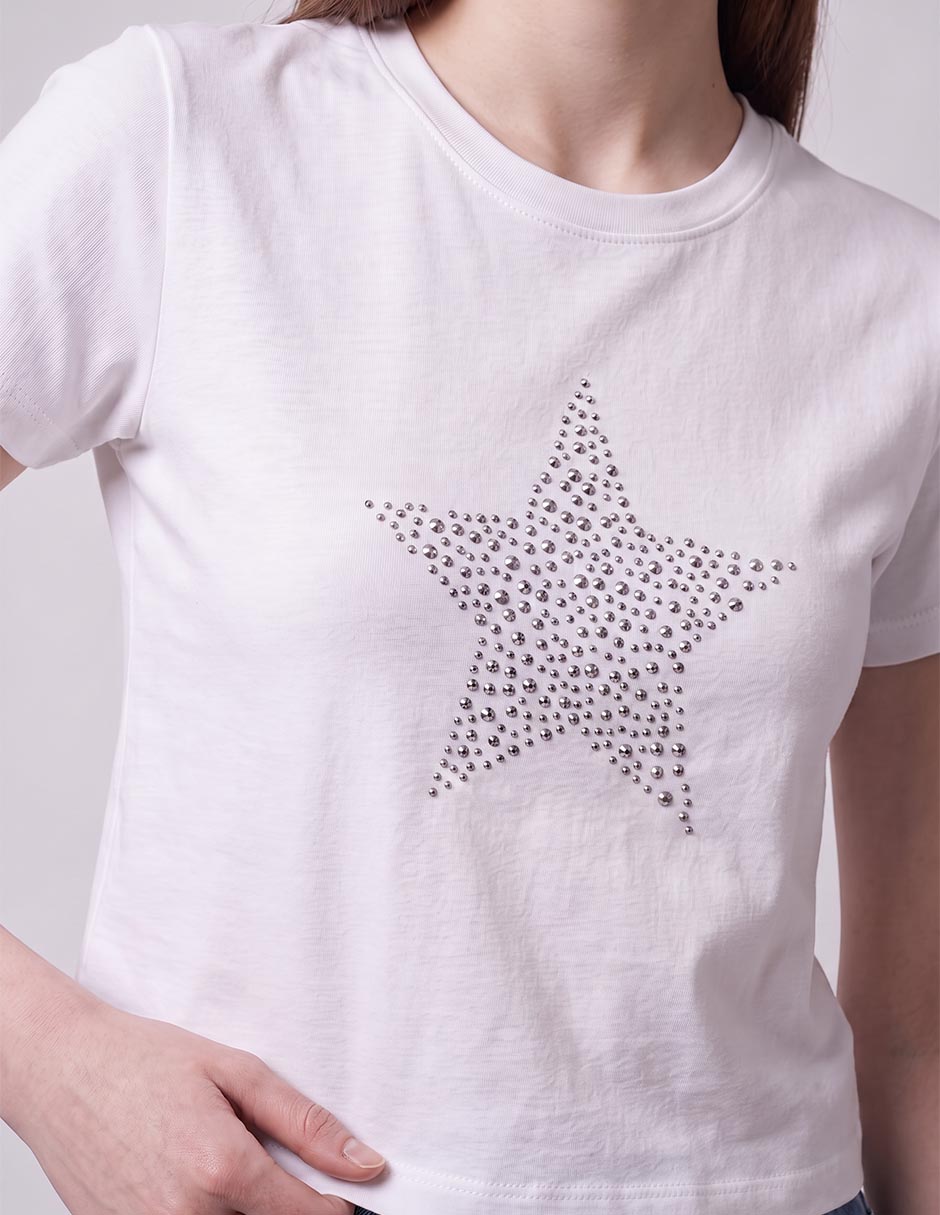 Playera manga corta cuello redondo para mujer 2