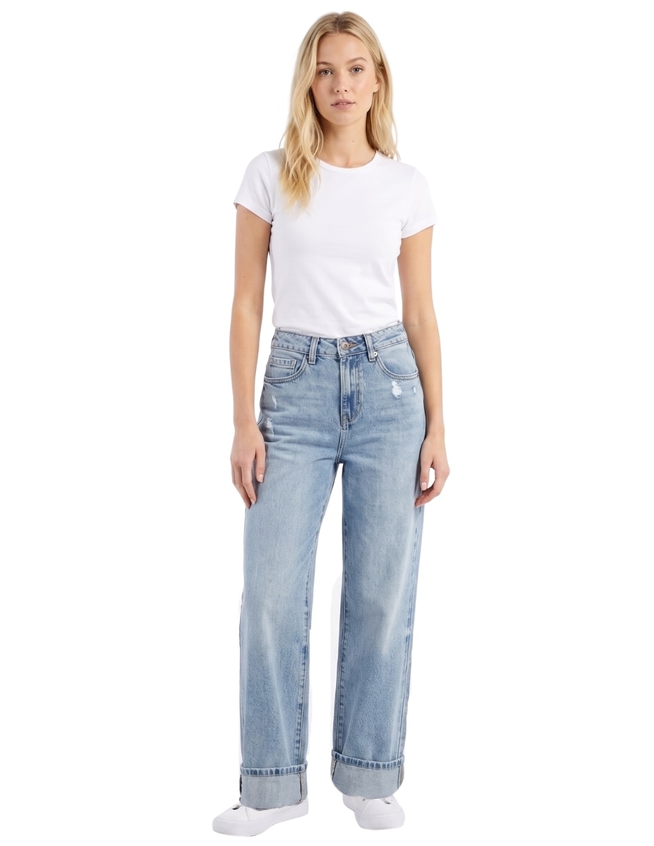 Jeans regular straight para mujer 3