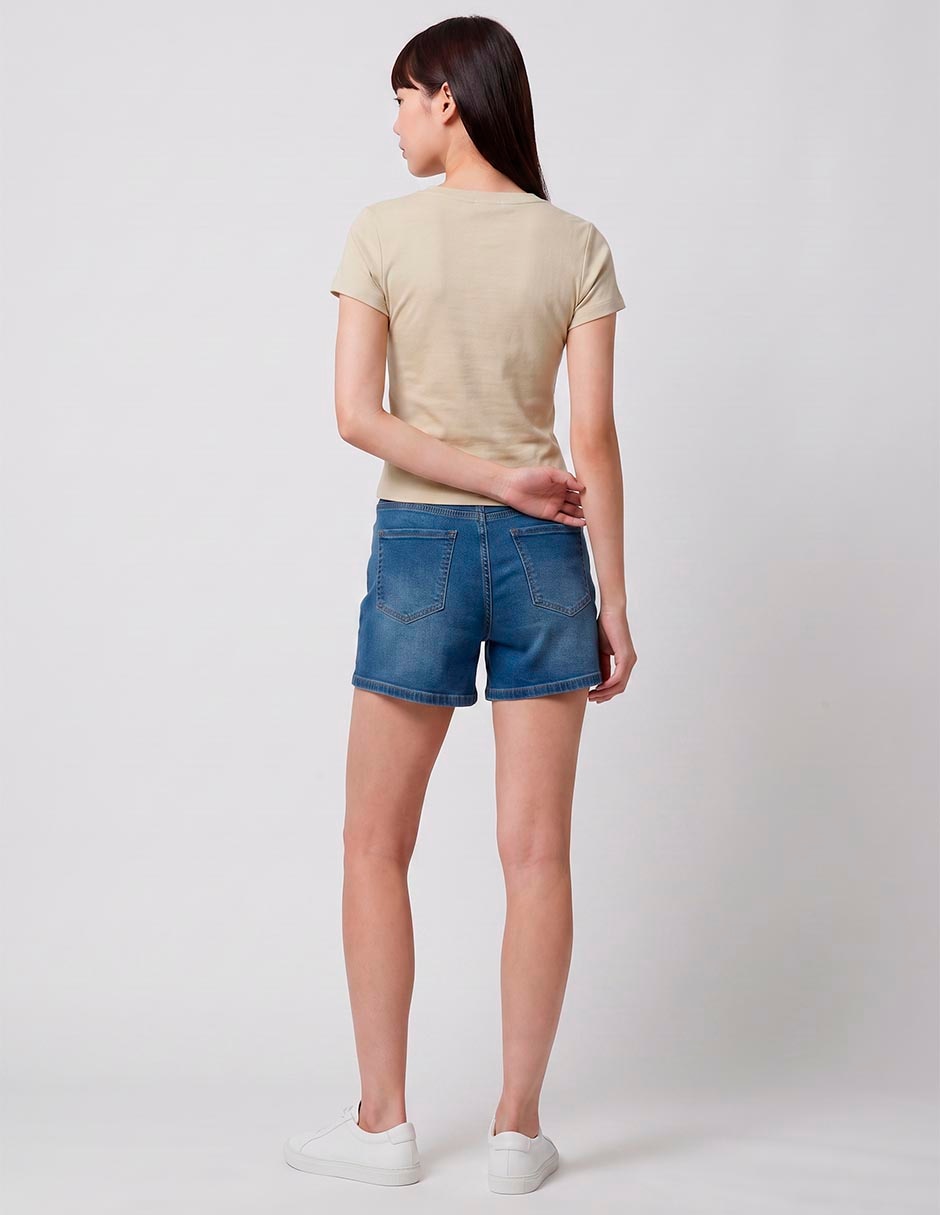 Playera manga corta cuello v para mujer 2