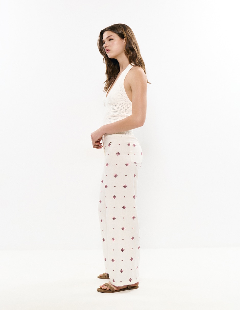 Pantalón regular regular para mujer 2