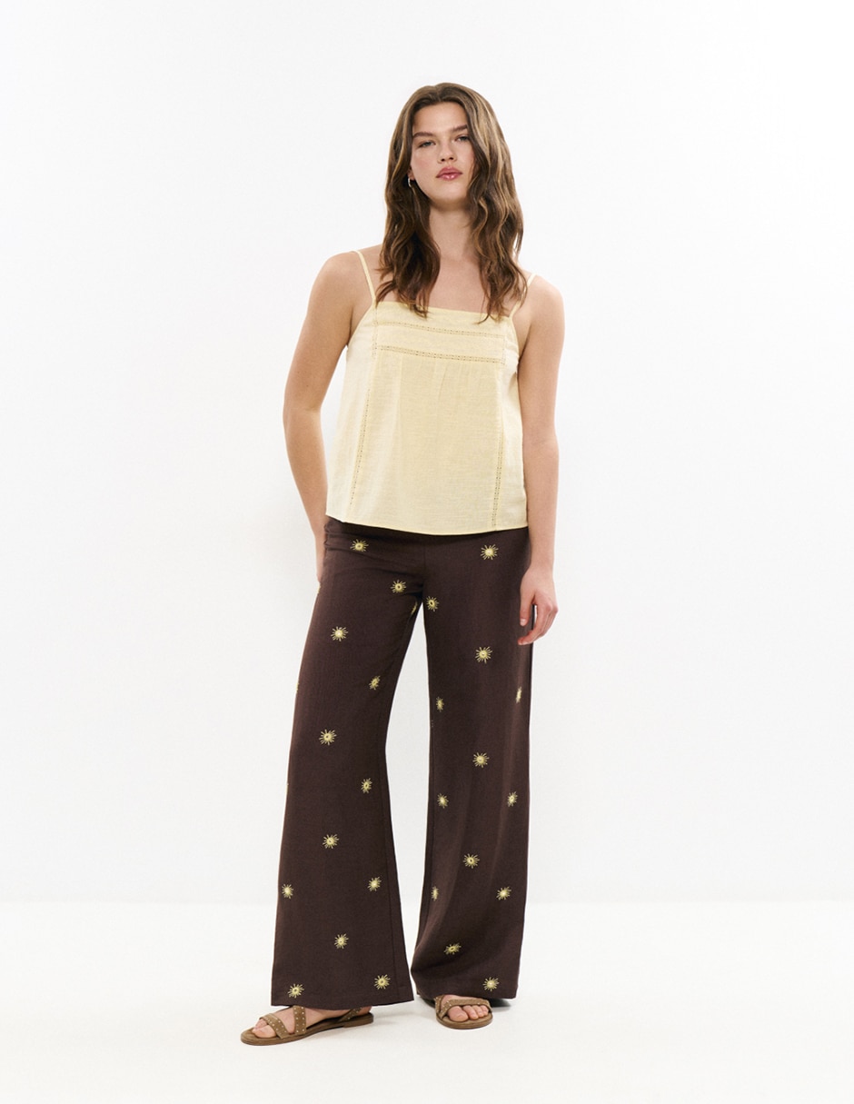 Pantalón regular regular para mujer 2