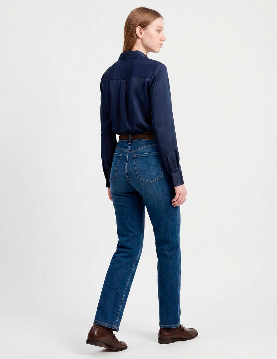 Jeans slim para mujer corte contura alta para mujer 2