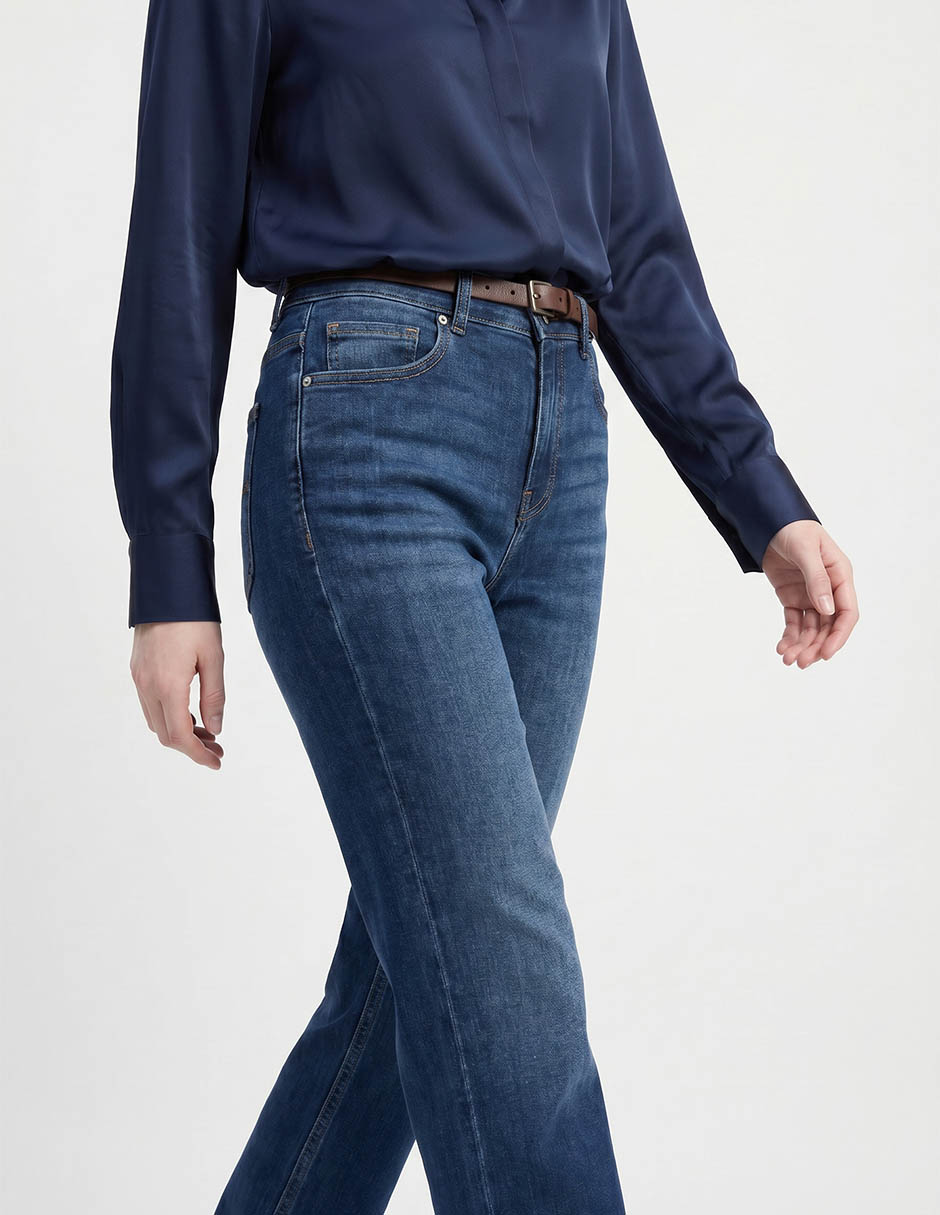 Jeans slim para mujer corte contura alta para mujer 3