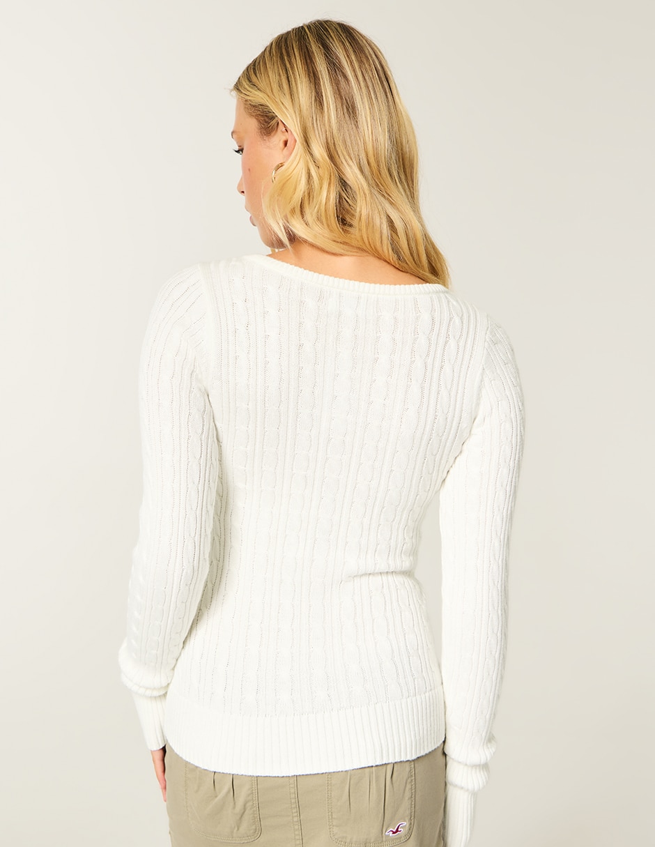 Suéter cuello con botón para mujer 2