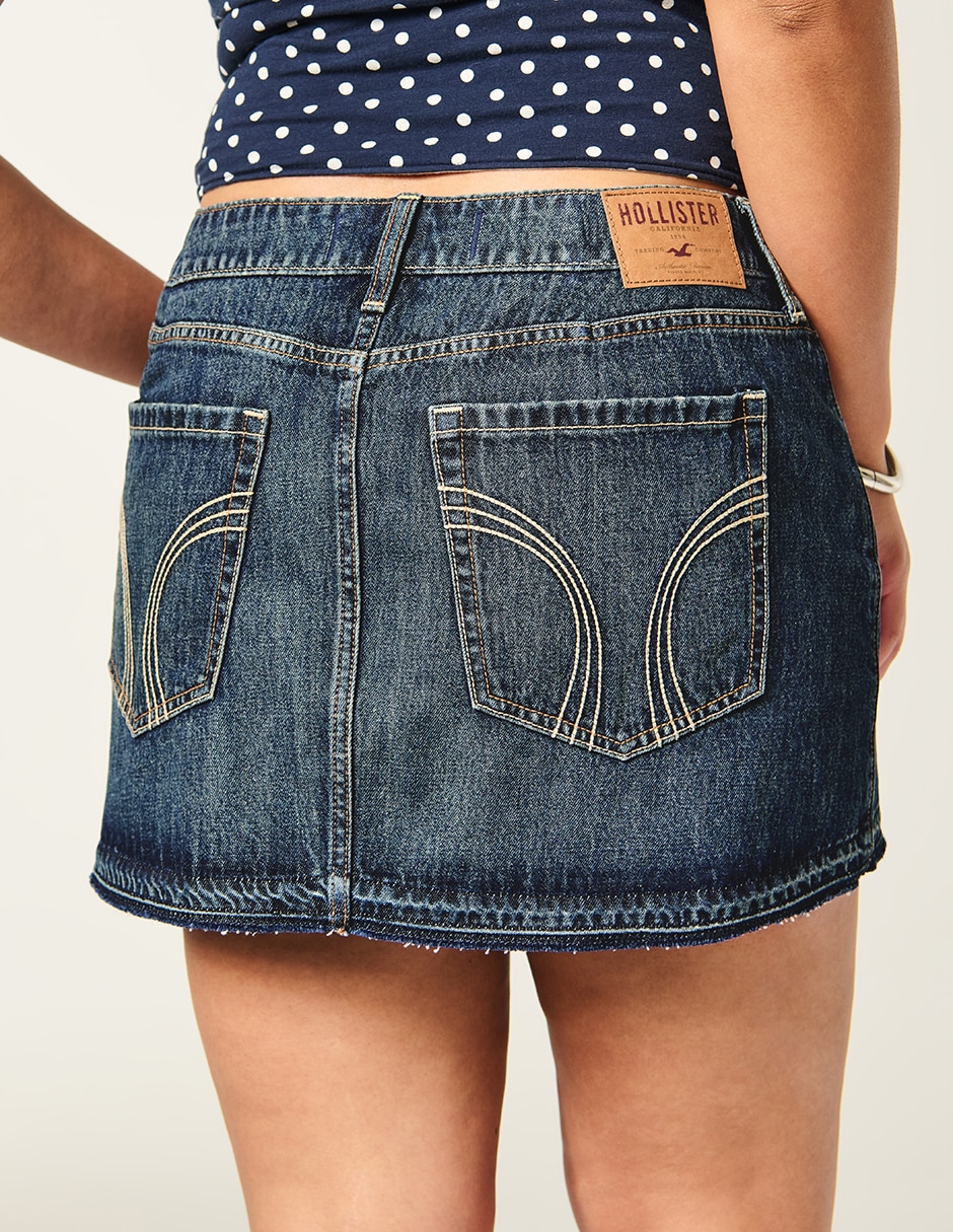 Falda short mini Hollister de algodón a la cintura