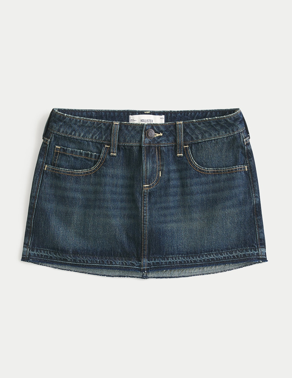 Falda short mini de algodón a la cintura Falda short mini de algodón a la cintura