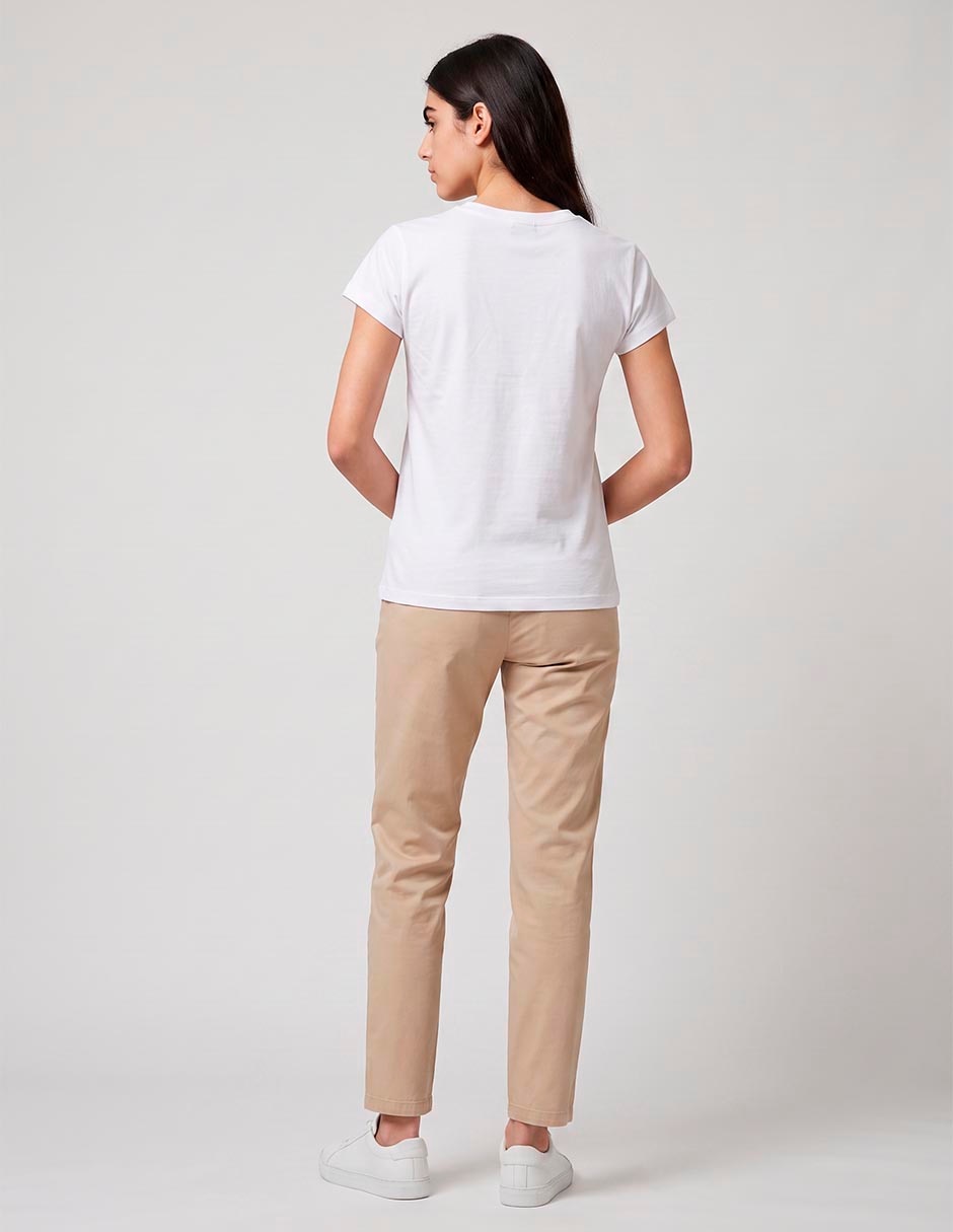 Playera manga al codo cuello redondo para mujer 4