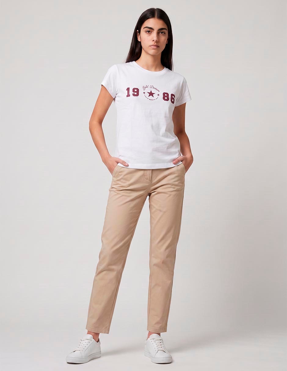 Playera manga al codo cuello redondo para mujer 3