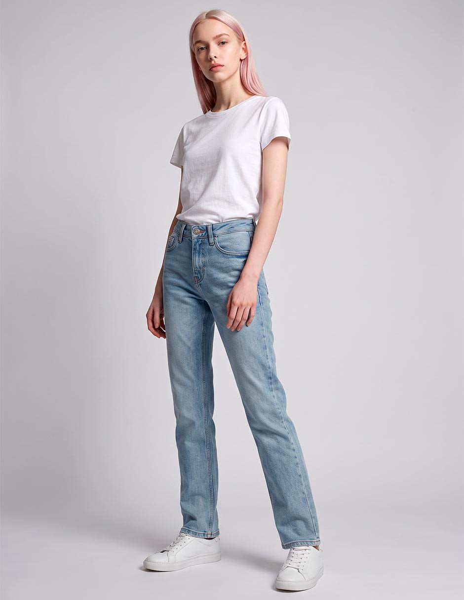Jeans slim corte cintura para mujer Jeans slim corte cintura para mujer