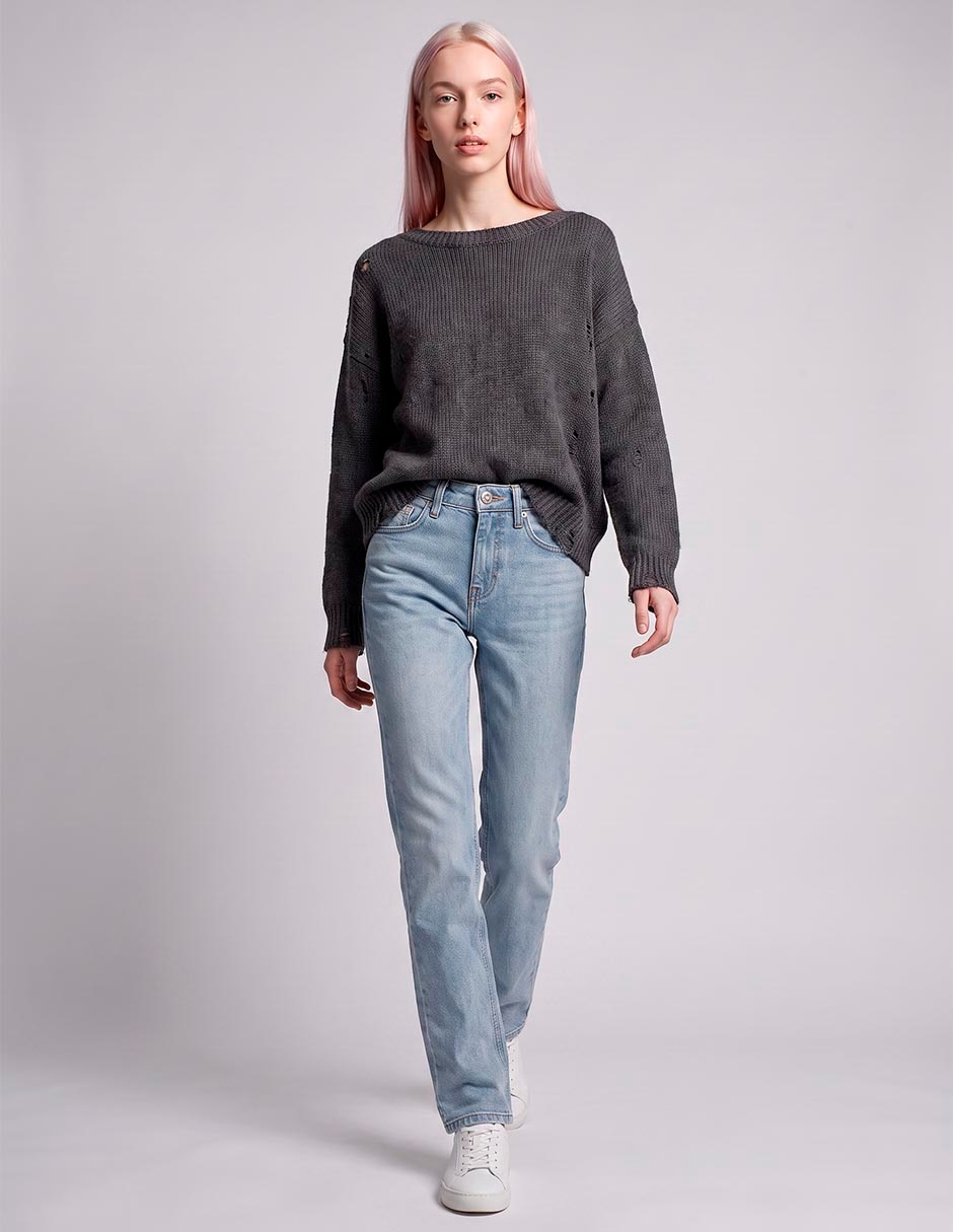 Jeans slim corte cintura para mujer 3