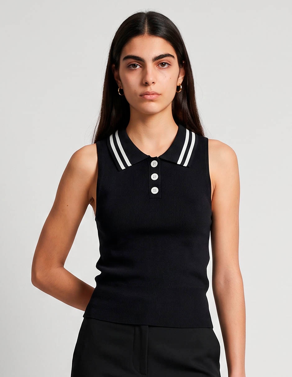 Top cuello con botón