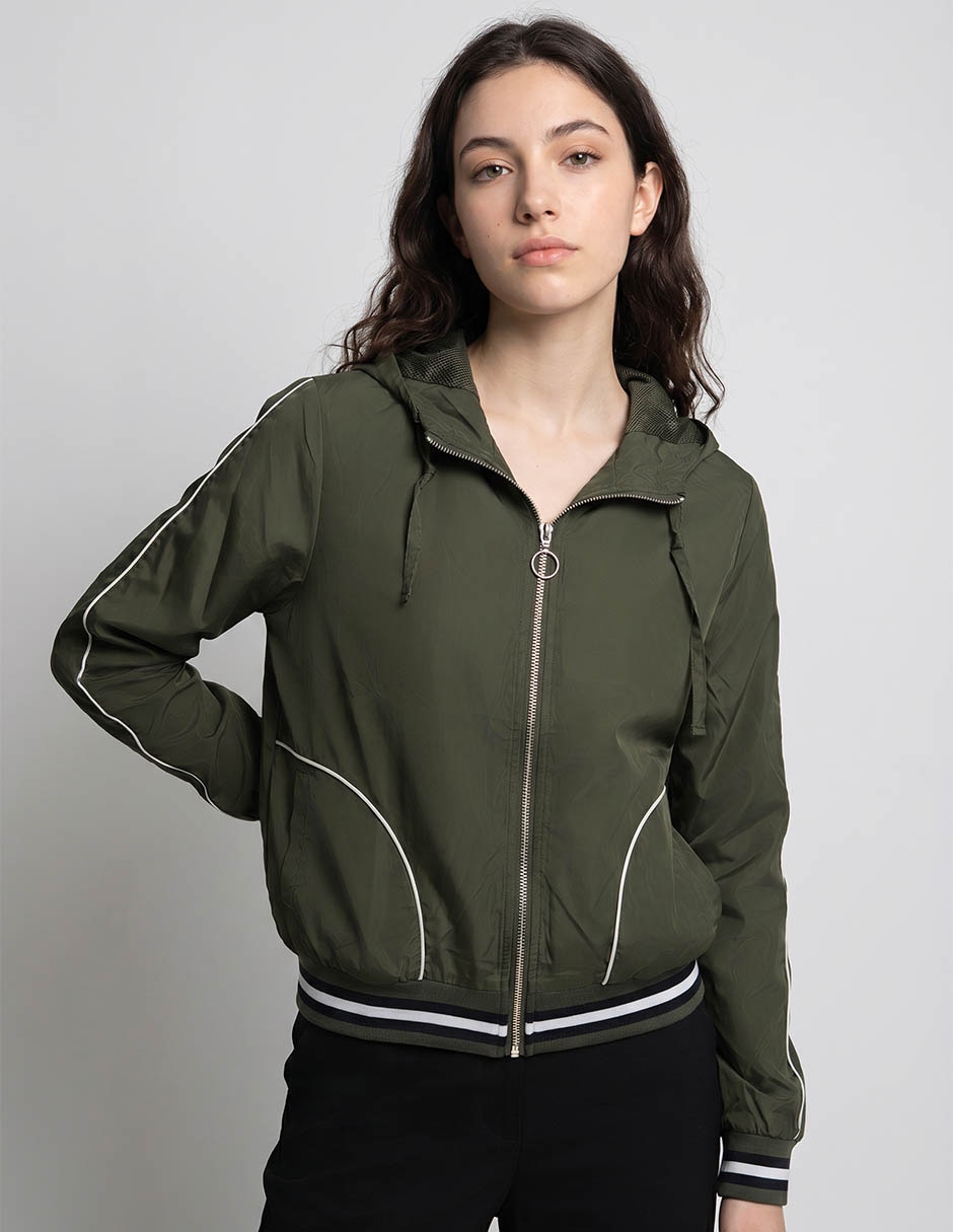 Chamarra rompevientos Coffee Bean impermeable para mujer