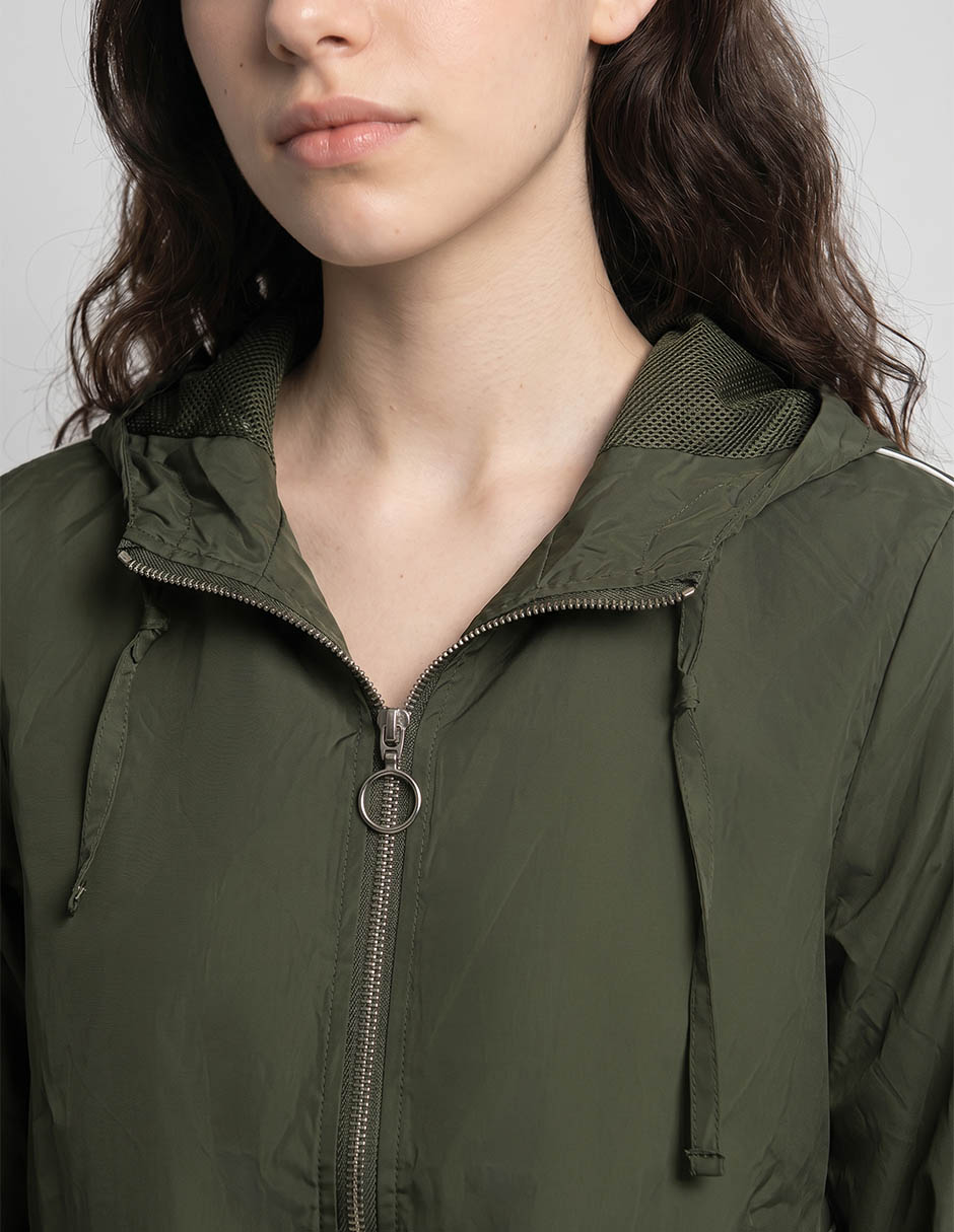 Chamarra rompevientos Coffee Bean impermeable para mujer