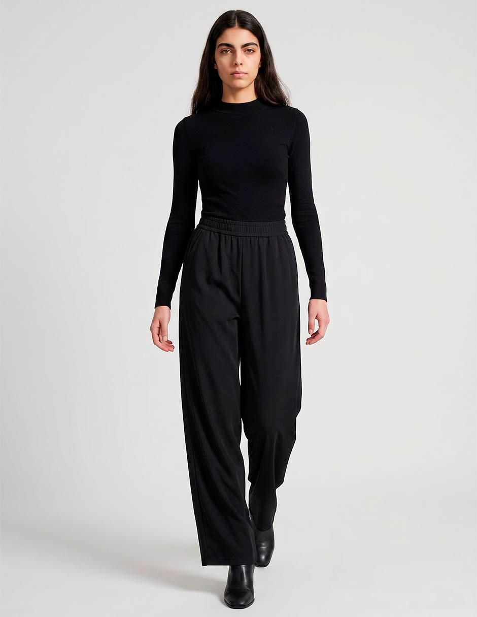 Pants regular con elástico para mujer