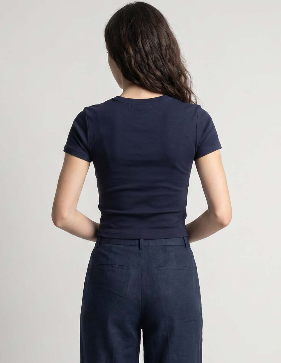 Playera manga corta cuello redondo para mujer 2