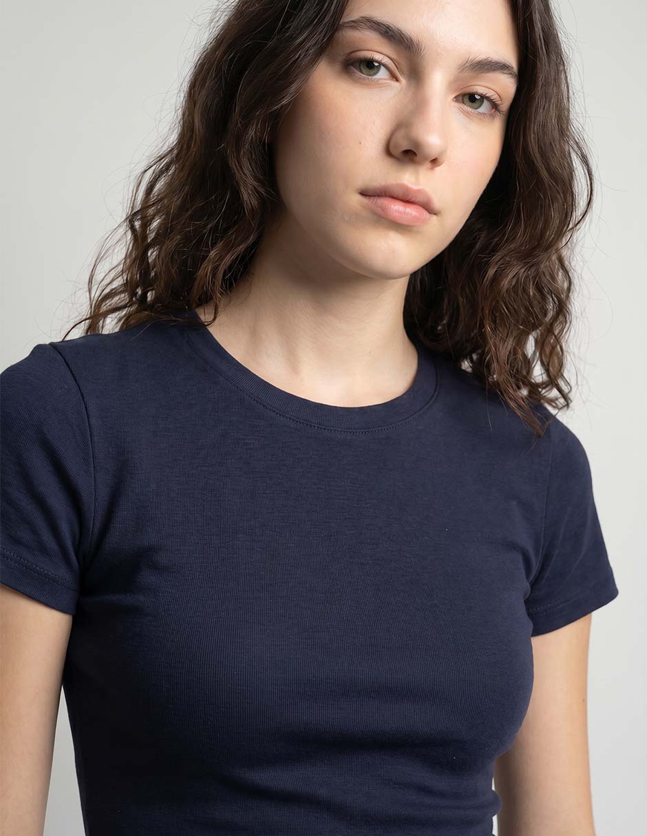 Playera manga corta cuello redondo para mujer 3