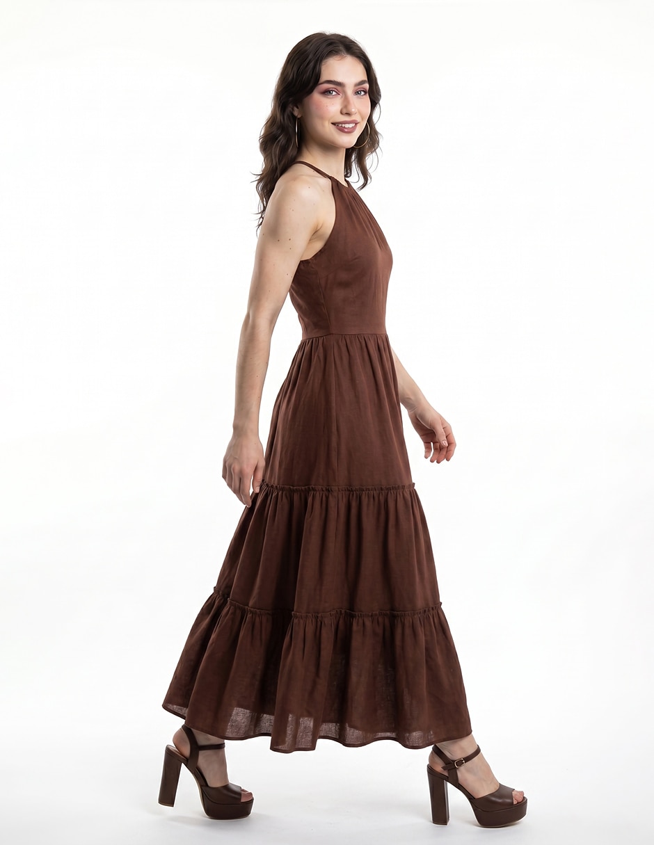 Vestido largo largo casual vestido para mujer 2
