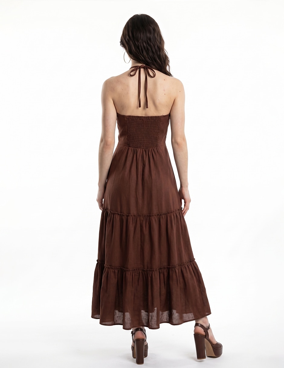 Vestido largo largo casual vestido para mujer 4