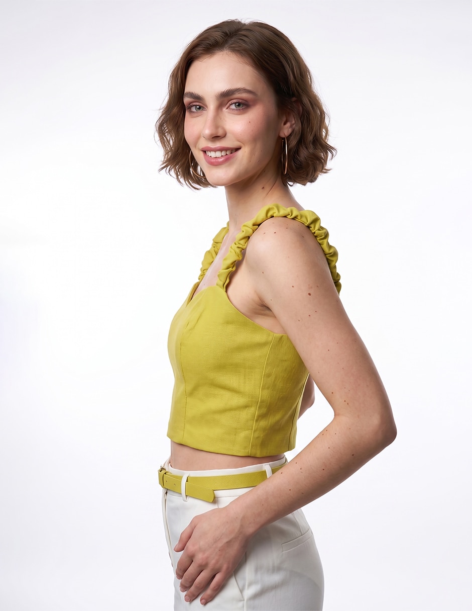Top escote espalda abierta tirante delgado 4