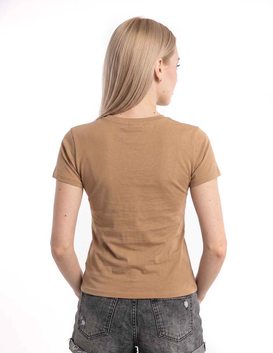 Playera manga corta cuello redondo para mujer 4