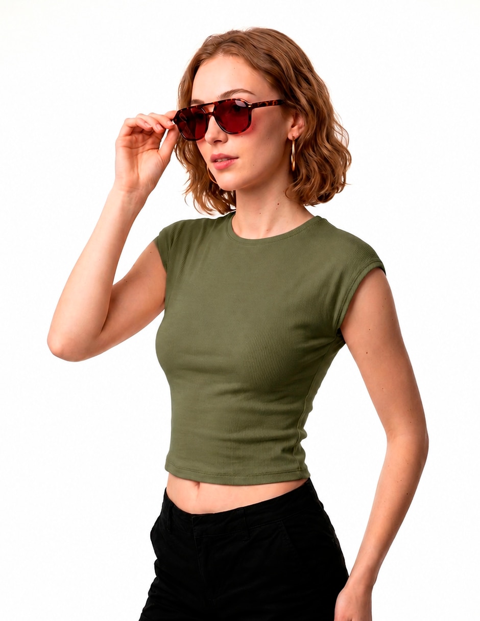 Blusa manga corta para mujer