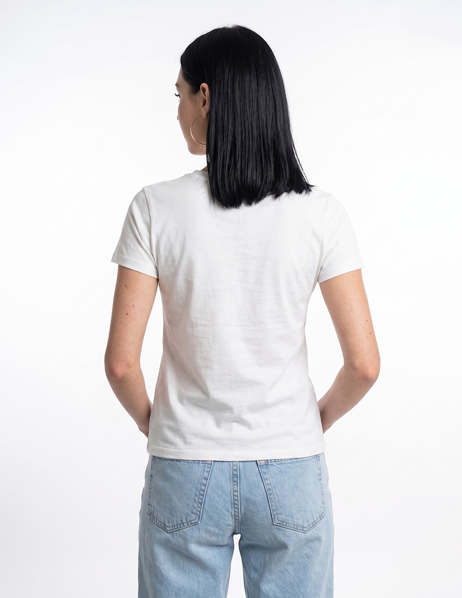 Playera manga corta cuello redondo para mujer 3